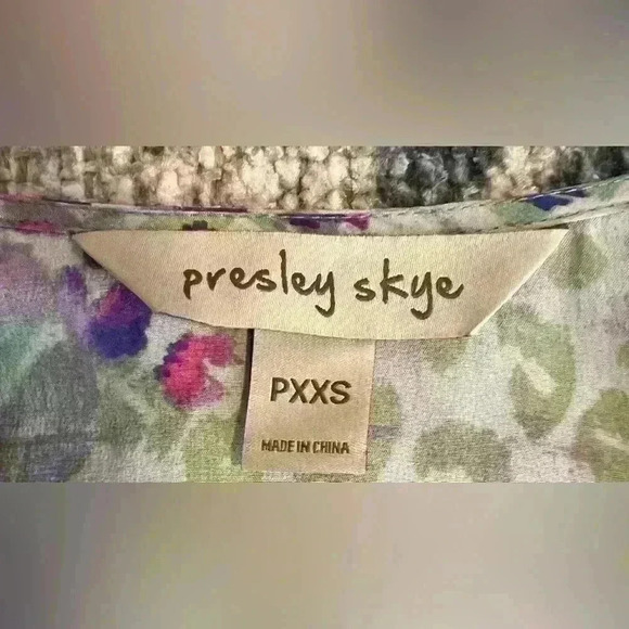 Presley Skye Silk Watercolor Dot Faux Wrap Dress Size PXXS - Picture 14 of 15